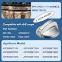 Fetechmate WB03T10325 Knobs Heavy Metal Knobs Burner Control Knobs Replacement for G-E Appliance, Stove Knobs Replace 2691864 PS3510510 AP5690210 6 Pack Silver Stainless Steel Knobs