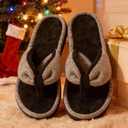 Wishcotton Women's Memory Foam Spa Thong Flip Flops Cozy Indoor Slippers, Ladies Summer Lightweight Open Toe House Sandals (M)