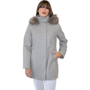 Nine West Women's Ah8261 - Nine West Mid-length Faux Wool Coat, Large