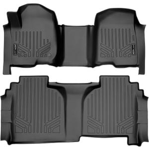 SMARTLINER Custom Fit Floor Mats 2 Row Liner Set Compatible with 2019-2025 Chevrolet Silverado 1500