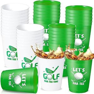 23 Pcs Golf Party Cups Let's Par-Tee Plastic Cups Reusable Plastic Tumblers Party Supplies Sports Golf Ball Plastic Drinking Cups 12oz Party Decoration for Kids Birthday Golf Lover Gifts School Favors
