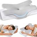 Cervical Neck Pillow for Pain Relief Ergonomic Side Sleeper Pillow for Sleeping, Contour Memory Foam Pillows for Neck Support, Cooling Orthopedic Bed Rest Pillow for Back and Stomach Sleepers