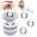 Ginani Magnetic Lashes,Magnetic Eyelashes with Applicator,2025 New Reusable Magnetic Lashes Natural Look No Glue or Liner Needed(Camellia+Devil+Natural)