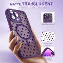 Magnetic for iPhone 14 Pro Max Case with Screen Protector [Compatible with MagSafe] Pretty Polka Dot Pattern Design, Shockproof Slim Cover for Women Girls, Dark Purple