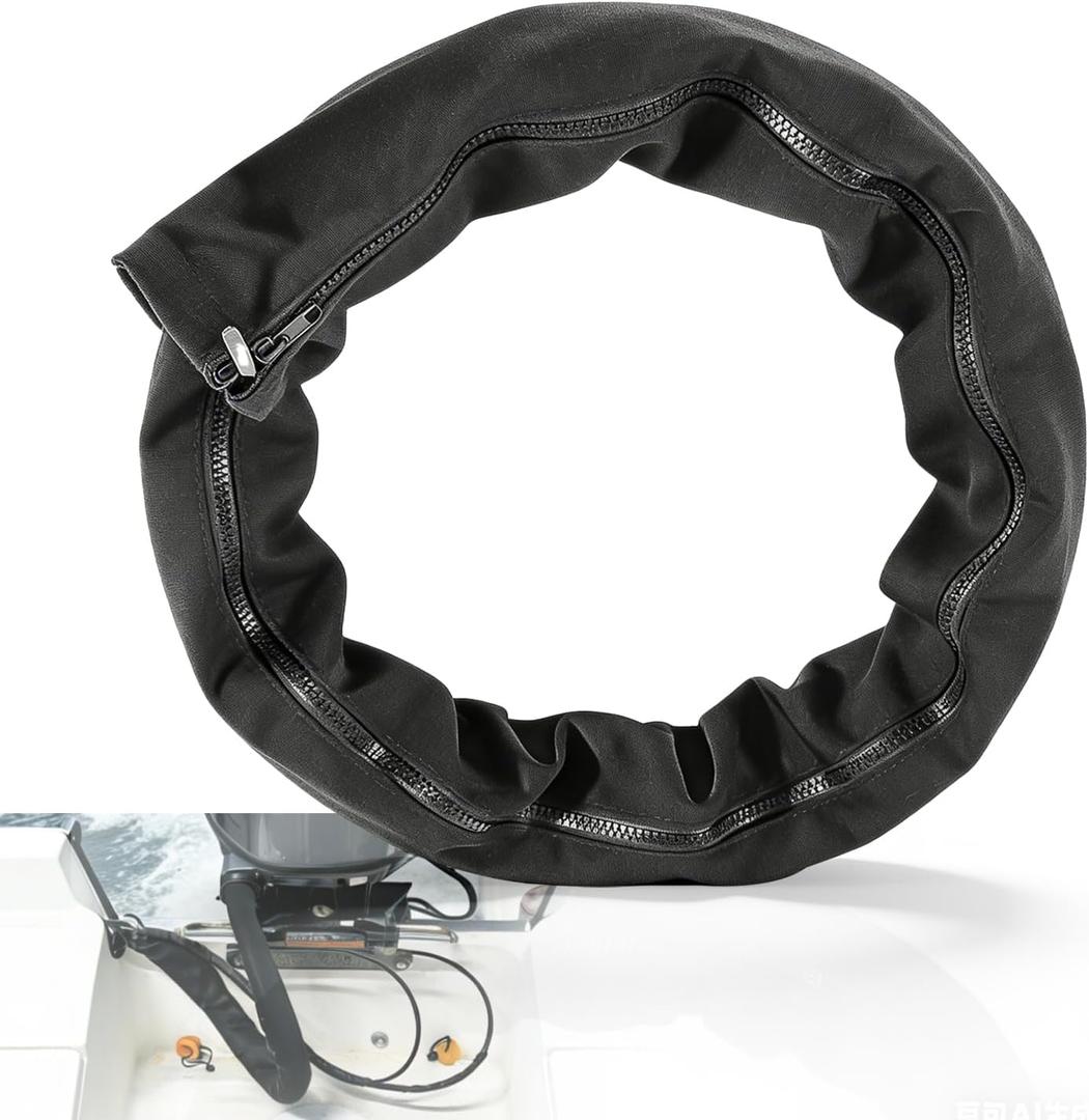 48 Inch Full-Length Zipper Rigging Sleeve for Trolling Motor Cable Organized, UV-Resistant, Weather-Resistant Wire Cord Protector Wrap Cover