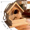 Hanging Bird House for Outside Clearance, Cedar Wooden Bird House to Paint for Finch Bluebird Cardinals, Bird Nest Feeder W/Rain Awning Kit for Outdoor Backyard Courtyard Patio Decor (DIY Detachable)