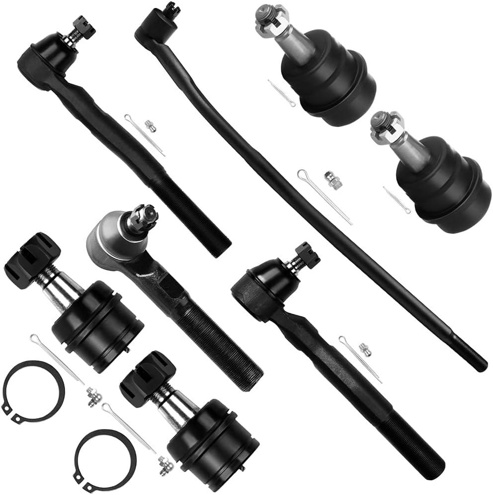 SCITOO 8pcs Front Suspension Kit Inner Outer Tie Rod End fit 2007-2017 for Jeep Wrangler 2018 for Jeep Wrangler JK Lower Upper Ball Joint