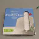 Amazon Basics 13 Gallon Tall Kitchen Drawstring Trash Bags, Flextra Strength, Tear Resistant, Puncture Resistant, 10% Post Consumer Recycled, 90 Count, White