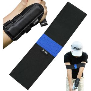 Golf Training Kit with Arm Band & Wrist Strap, Golf Swing Training Aid to Correct Wrist Angle and Develop Muscle Memory for Beginner Golfers