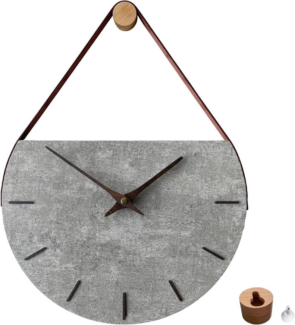 Rustic Wall Clock Silent Non-Ticking, Frameless Art Wall Clocks Farmhouse Wall DcorUnique-Design Handmade Clocks Decorative for Home Living Room Kitchen Office, Battery Operated