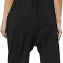 Cnkwei Girls' Casual Sleeveless Jumpsuits Spaghetti Strap Loose Romper Long Pants with Pockets 9-10Y
