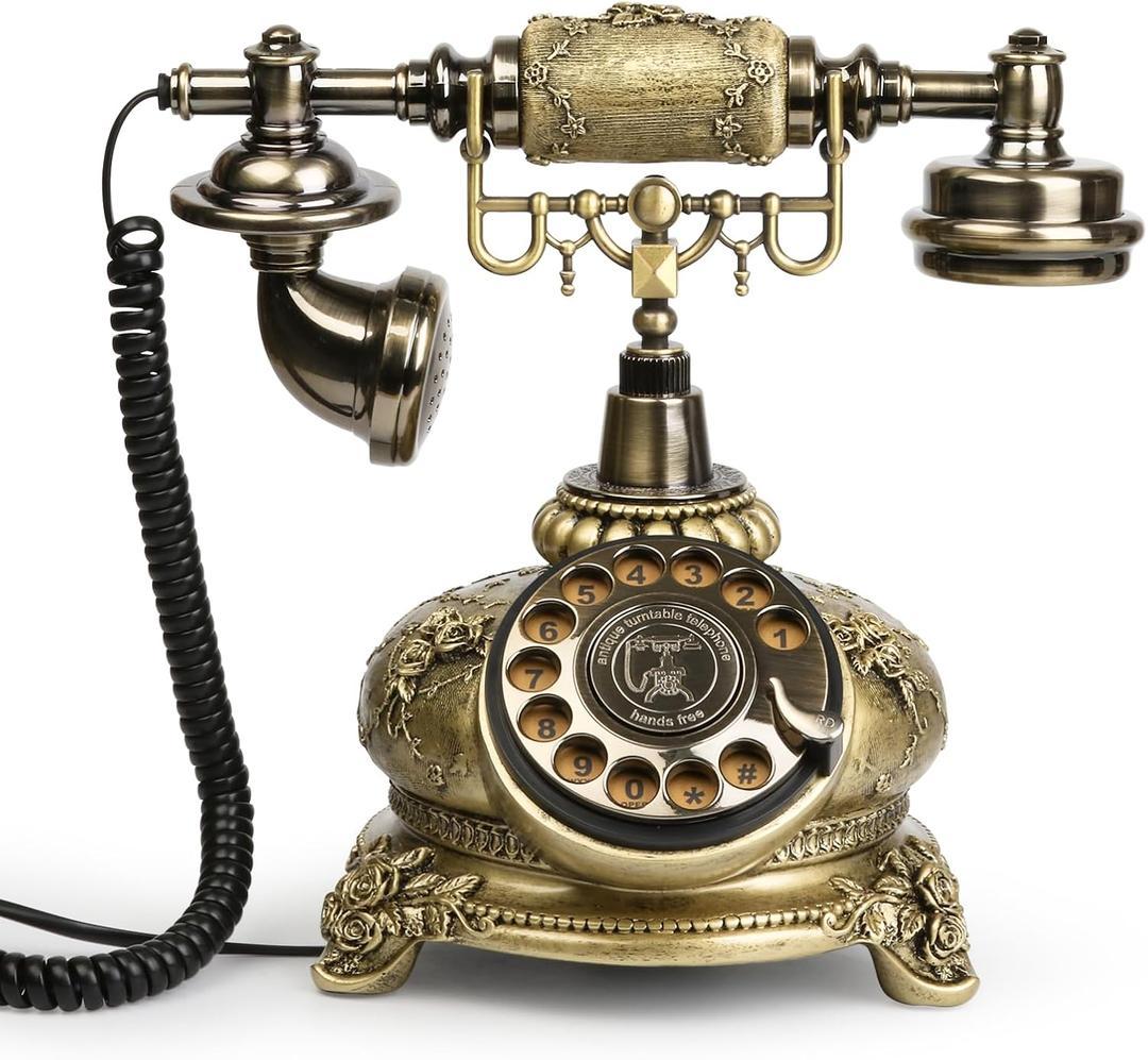 Vintage Phone Retro Rotary Landline Phone Old Fashioned Antique Phone Old School Telephones for Home House Cafe Bar Star Hotel Decor