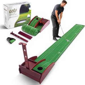 Golf Putting Green for Indoors Putting Mat with Automatic Ball Return