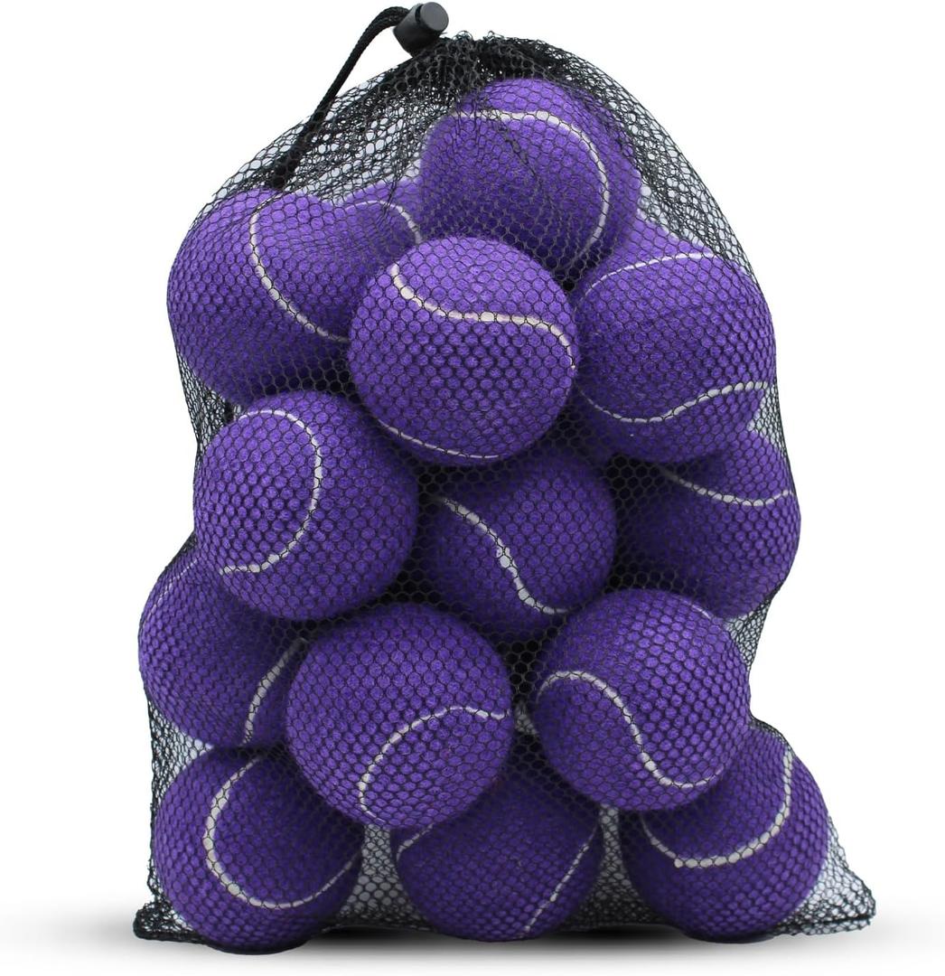 Tennis Balls, 20 Pack Training Tennis Balls,High Elasticity Practice Tennis for Beginner, Exercise Playing Balls for Pet Dog (Purple)