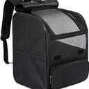 Cat Backpack Carrier,Pet Carrier Airline Approved for Small Dog Cat Puppy Kitten Bunny,Ventilated Mesh Design Animal Backpack for Hiking Camping Travel Bag (Black)