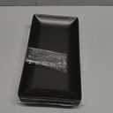 YHOSSEUN Ceramic Serving Platters Set of 4, Rectangular Serving Platters and Trays for Food, Sushi, 9.8 In Serving Dishes for Entertaining, Matte Black Serving Plate Halloween Table Decor