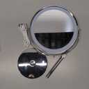 Makeup Mirror with Lights, 1x/20x 360 Rotation Vanity Mirror, Brightness Adjustable Lighted Makeup Mirror with Magnification, 5000 mAh Rechargeable Double Sided Mirror with 3 Colors, Gift for Women (Chrome)