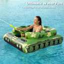 Jasonwell Inflatable Tank Swimming Pool Floaties with Water Cannon Gun Swim Floaty Rafts for Lake, Beach & Pool Party Toys for Boys, Girls, Kids & Adults- Green