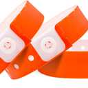 Plastic Party Orange Wristbands-100 Pack Colored Vinyl Wristbands for Events-Waterproof Lightweight Security Wrist Bands for Bar Club Festival Music Meeting