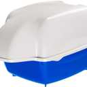 Ferplast Cosmic Outdoor Cat Litter Box - Waterproof Dog-Proof Cat Toilet with Tunnel Entry, High-Sided Base for Litter Containment, Easy-Clean Design, Durable Thermoplastic Resin in Blue
