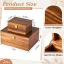 Vicenpal 2 Wooden Keepsake Boxes with Hinged Lid, Acacia Wood Memory Box, S & L, 11 x 8.7 x 5 & 6.9 x 5.2 x 3.5, Decorative Chest Storage for Crafts Photo Card Jewelry, Wedding Ideal Gift for Bridal