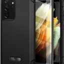 SURITCH for Samsung Galaxy S21 Ultra Case, [2 Front Frames] Full-Body Heavy Duty Rugged Shockproof Protective Phone Cover with Built-in Screen Protector for Samsung S21 Ultra 6.8 Inch, Black