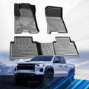 Car Floor Mats for Chevrolet Chevy Colorado/GMC Canyon Crew Cab 2023 2024 2025(Fit Carpet Floor) Accessories,TPE All Weather Protection Floor Mats,Custom Fit 1st&2nd Row Car Floor Liners Set
