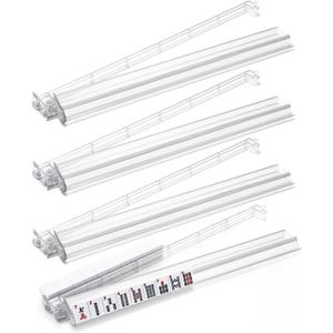 Mahjong Racks with Pushers, 4PCS Mahjong All-in-One Tile Rack and Pusher, Clear Acrylic American Majiang Tile Racks with Built-in Pushers, Transparent, Medium