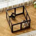 Acrylic Clear Dog Play Pen Indoor, Plastic Puppy Playpen with Door, Clear PlayPen for Dog Cat Rabbit Ferret, Easy Assemble Pen, Preferable Small Cage, 23.6" H, 10PCS, Black