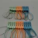 24 Pack Clothes Pins Clothes Peg Clip Pins with Plastic Rope for Clothesline Multicolor Drying Clothing Clips Hooks Windproof Clothes Hanger for Hanging Socks Hats Pants Bras Underwears Towel Photo