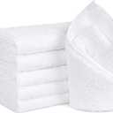 Orighty 6-Pack White Hand Towels - Quick Drying & Absorbent Microfiber Gym Towels 16x28 inches - Lightweight & Thin White Yoga Towel - Multi-Purpose Camping Towel for SPA, Hotel & Bathroom