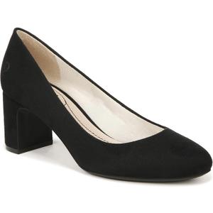 LifeStride Womens Taylor Block Heel Dress Shoe Pump (8.5 Wide, Black Fabric)