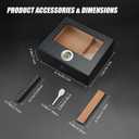 XIFEI Cigar Humidor, Glass Top Carbon Fiber Texture with Digital Hygrometer, Including Cigar humidifier, Divider, Cedar Wood Humidor Box, Holds 25-35 Cigars (9IN*7.5 * 2.8)