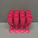 Maxcheck 12 Pcs Champagne Flutes Bulk Acrylic Toasting Drinking Flute Unbreakable Goblet Champagne Cups 6 oz Plastic Wine Glasses for Mother's Day Wedding Bridal Shower Anniversary Party (Hot Pink)