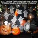 Halloween Projector Lights Outdoor Ghost Rotating Projector Yard Stake Lights Halloween Ghost Projector for Home Theater, Ceiling, Room, Patio, Garden, Halloween, Bedroom Decor