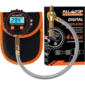ALL-TOP 4x4 Digital Tire Deflator kit, Professional Tire Pressure Gauge, Air Down Master, Rapid Tire Deflator (250 PSI)