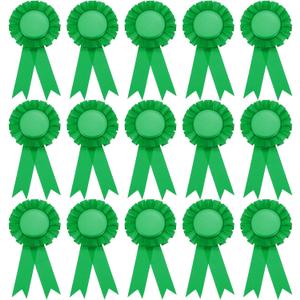 PATIKIL 15Pcs Blank Award Ribbon, 6" x 3" Honorable Participation Badge Ribbons for Competition Sports Event Classroom Prize 1st 2nd 3rd Place Medals, Green