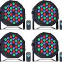 Par Lights Stage Lights Uplights LED RGB Lighting DMX512 Sound Activation Multiple Lighting Modes Party Light for DJ, Disco, Stage, Wedding - 4 Packs