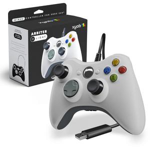 XYAB Wired Controller for X - Box 360  USB Gamepad Joystick Pad with Dual Vibration  Compatible with X-Box 360 Console & PC Windows  Ergonomic White Gaming Controller