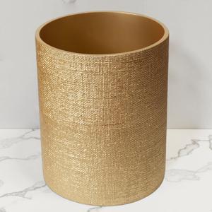 Gold Waste Basket Luxury Stone Bathroom Garbage Can, Modern Bathroom Office Trash Can, Resin Wastebasket, Garbage Receptacle Bin for Bathrooms, Offices, Powder Rooms, Kitchens (Gold)