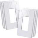 CML Screwless Wall Plate Cover, 1-Gang Mid-Size 4.88" x 3.12", Midway Faceplate Cover for Decorator Receptacle Outlet & Switch, UL Listed, 6 Pack, White