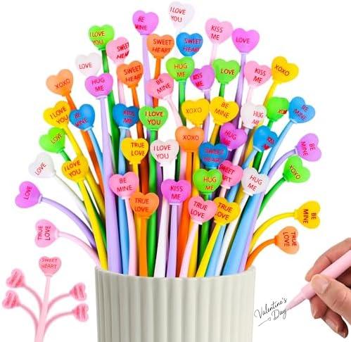 LiYiQ Valentine's Day Conversation Stress Relief Bobblehead Pens Fun Cute Pen Fidget Pens Kawaii Be Mine Kiss Me Love Conversation Pen for Classroom Prizes Office Supplies Incomplete