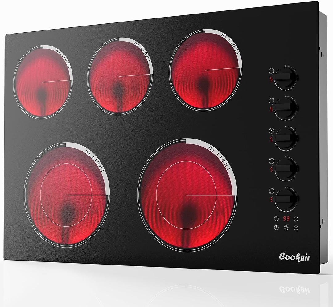 Upgraded Electric Cooktop 30 Inch 5 Burner 8600W 240V