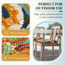 Wellsin Outdoor Chair Cushions for Patio Furniture - Patio Chair Cushions Set of 2 - Water Resistant Round Corner Outdoor Seat Cushions 17"X16"X2", Flower