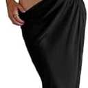 NRTHYE Women Mesh Off The Shoulder Maxi Dress Sexy See Through Short Sleeve Hollow Out Ruched Elegant Long Dresses, Large 