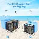 Beach Bag Organizer for Bogg Bag, Tote Bag Organizer Insert, Lightweight Mesh Divider with Zipper Pocket & 7 Compartments, Accessories Insert for XL Bogg Tote (Black, X-Large)