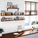 Wallniture Ponza Floating Shelves for Wall, 24" Floating Bookshelf, Wood Wall Shelves for Bedroom Decor, Walnut, Set of 5