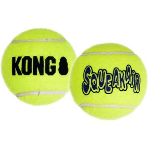 KONG - Squeakair Balls - Dog Toy Premium Squeak Tennis Balls, Gentle on Teeth - for Small Dogs (3 Pack)