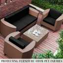 Outdoor Cushion Covers Set,8PCS Waterproof Patio Furniture Couch Seat Slipcovers, Replacement for Sofa Sectional Chair(CoverOnly) (Black)