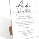 Audio Guest Book Phone Sign, Minimalist Style Wedding Signs for Engagement Party, Bridal Shower and Reception, Wooden Desk Decor With Stand, Party Favors, 10